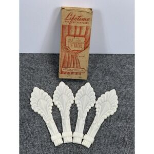 Vintage Lifetime Drapery Fixtures Plastic Tie Backs One Pair Curtain Holder 5120
